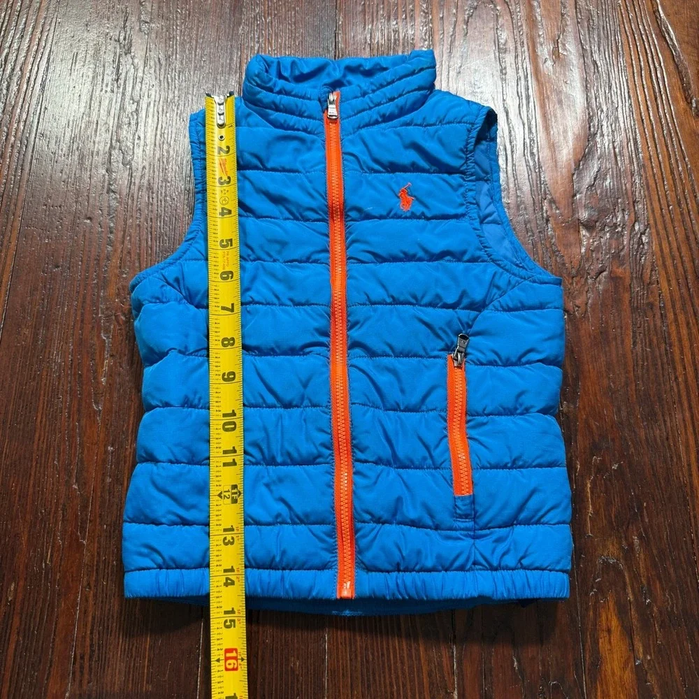 Polo Ralph‎ Lauren Puffer Vest Toddler  Size 2T Blue Orange Accents *READ*